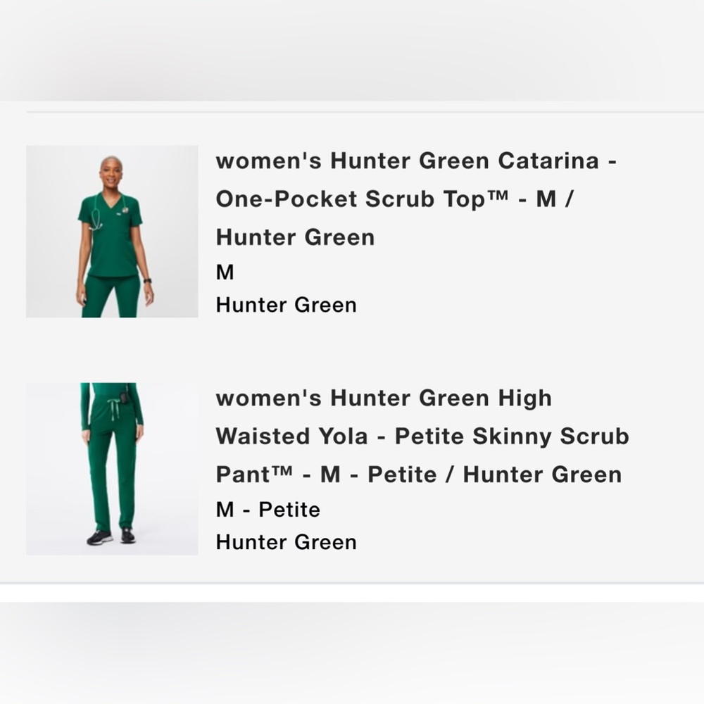 Figs Women's Hunter Green Skinny Pants